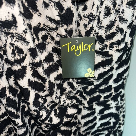 NWT Taylor Women's Leopard Print Jersey Cocktail Dress Size 6 - Picture 3 of 4